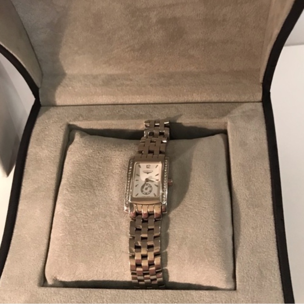 Longines Silver Rectangular Diamond-Bezel Women's… - image 5